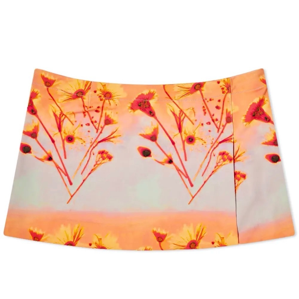 NWT Miaou Mini Skirt Micro in Sunrise Orange Multicolor Floral Print​